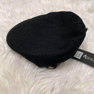 Black Wool Cabbie Hat